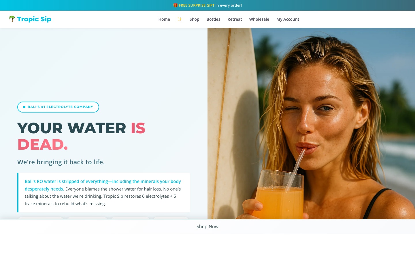 Tropic Sip — Bali's premium electrolytes